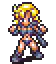 pixel art blonde woman dancing