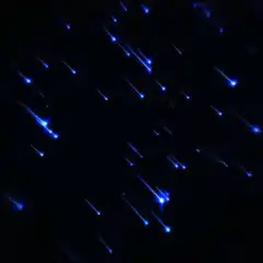 Blue shooting stars in space