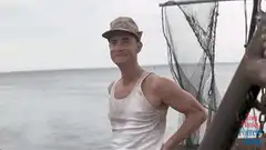 Forrest Gump waves on a boat