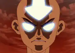 Aang enters the Avatar State