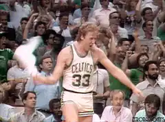 Larry Bird throws towel