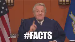 Judge Jerry pointing and holding up paper