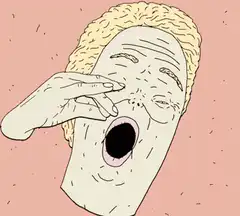 Man picking nose and eating booger