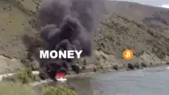 Money boat explodes while Bitcoin boat speeds away