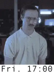 Man closing eyes at 5pm