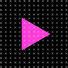 Pink play button on cross pattern