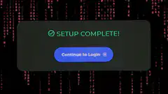 Matrix style setup complete screen