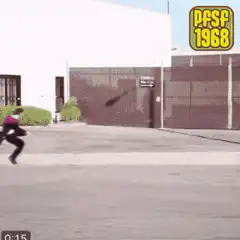 Man levitating on skateboard