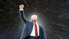 Donald Trump and Pepe in space
