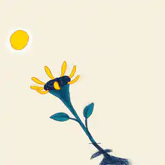 Sunflower growing towards the sun
