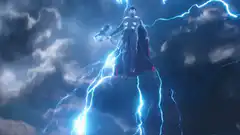 Thor summons lightning in battle
