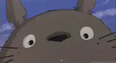 Totoro smiles widely