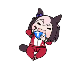 Chibi horse girl eating noodles