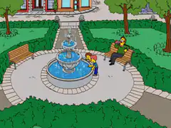 Ned Flanders drinks milk and gets a mustache