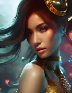 Fantasy woman with golden headpiece