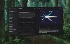 MacOS desktop with forest wallpaper and open windows
