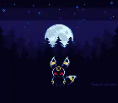 pixel art umbreon and moonlight