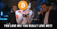 Bitcoin head character You Love Me meme