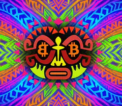 Psychedelic Bitcoin Tiki Mask