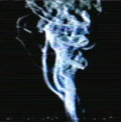 glitchy blue smoke