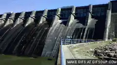 Water released from dam spillway