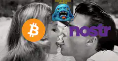 Bitcoin vs Nostr kiss meme