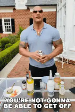 The Rock opens a drink