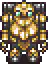 Golden armored pixel character
