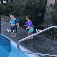 Toddler pushes another into pool