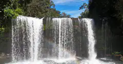 waterfall with rainbow
