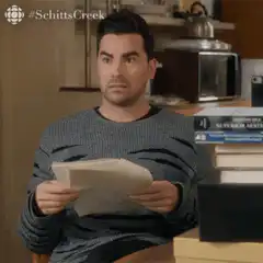 David Rose reading letter Schitt's Creek