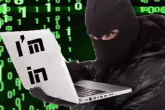 Hacker with laptop saying I'm in