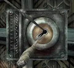 Two daggers stuck in a lock