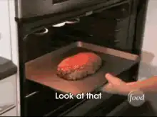 Meatloaf cooking in oven