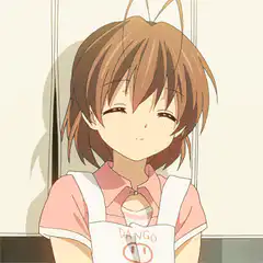 Nagisa smiling in apron