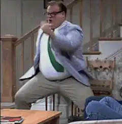 Richie Rich punching the air