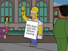 Homer Simpson Bitcoin halving sign