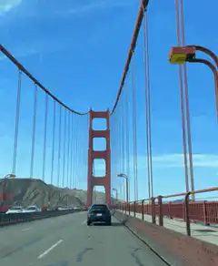 Driving across the Golden Gate Bridge