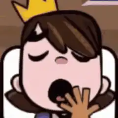 Cartoon character yawning widely