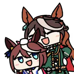Two horse girl characters hugging