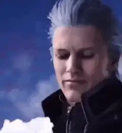 V eating a snow cone