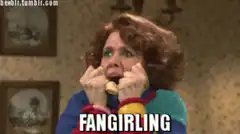 Woman Fangirling Over Phone