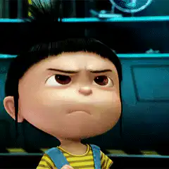 Agnes from Despicable Me making faces