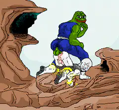 Pepe the Frog riding a horse
