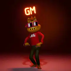 Lil Bae dancing with GM text