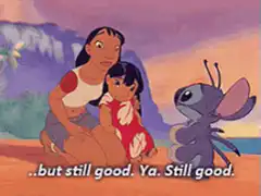 Stitch eating bad food still good