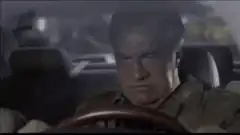 Man driving with smoke coming out of his head