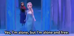 Elsa alone and free