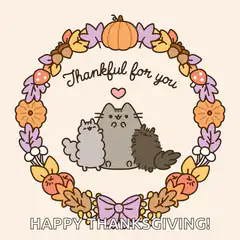 Pusheen cats Thanksgiving wreath