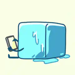 melting ice cube on phone